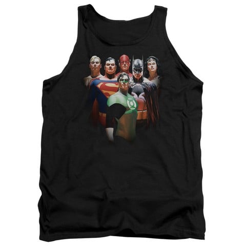 Jla-Roll Call Adult Tank Top- Black - Small