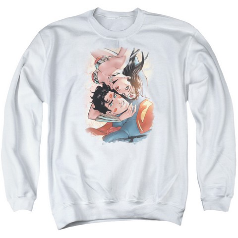 Jla-Love Birds Adult Crew Sweat Tee- White - Small