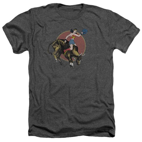 Jla-Bull Rider Adult Heather Tee- Charcoal - Large