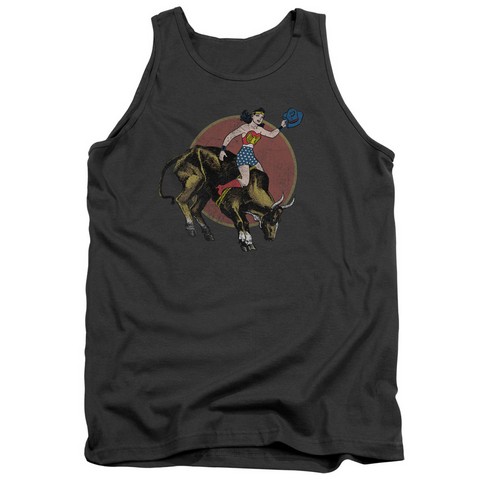 Jla-Bull Rider Adult Tank Top- Charcoal - Medium