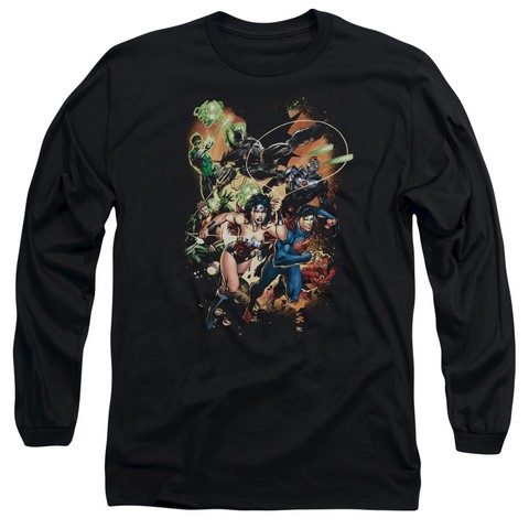 Jla-Battle Ready Long Sleeve Adult 18-1 Tee- Black - Medium