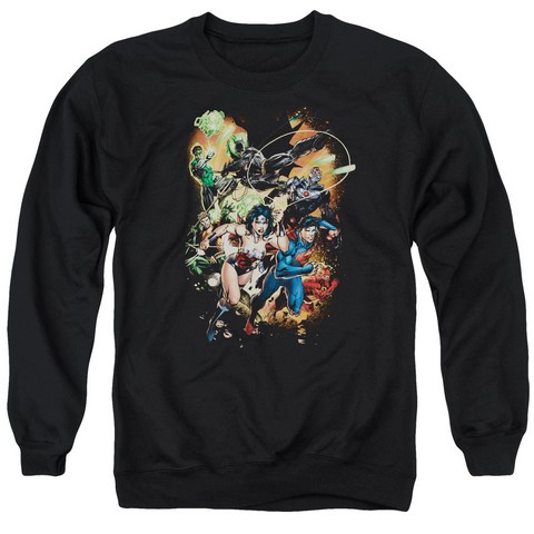 JLA-Battle Ready Adult Crew Sweat Tee - Black - XL
