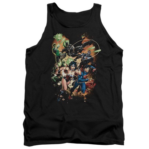 Jla-Battle Ready Adult Tank Top- Black - 2X