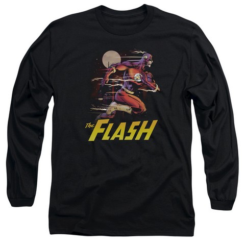 Jla-City Run Long Sleeve Adult 18-1 Tee- Black - Medium