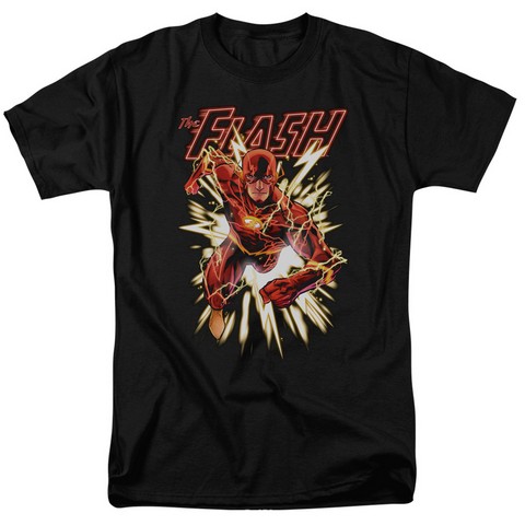Jla-Flash Glow Short Sleeve Adult 18-1 Tee- Black - 3X
