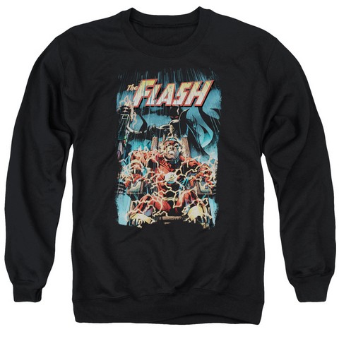 Jla-Electric Chair Adult Crew Sweat Tee- Black - Medium