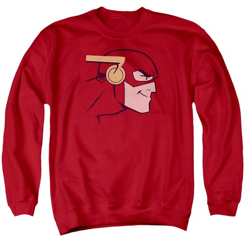 Jla-Cooke Head Adult Crew Sweat Tee, Red - XL