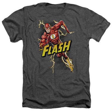 Jla-Bolt Run Adult Heather Tee- Charcoal - Medium