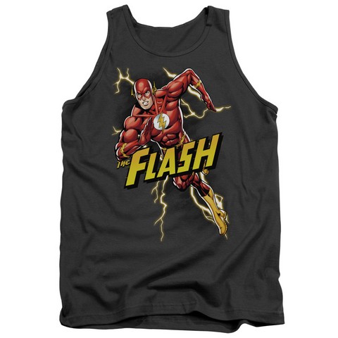 Jla-Bolt Run Adult Tank Top- Charcoal - Small