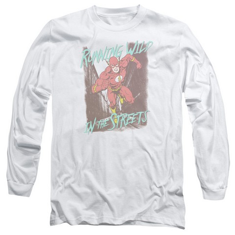 Jla-Running Wild Long Sleeve Adult 18-1 Tee- White - Small