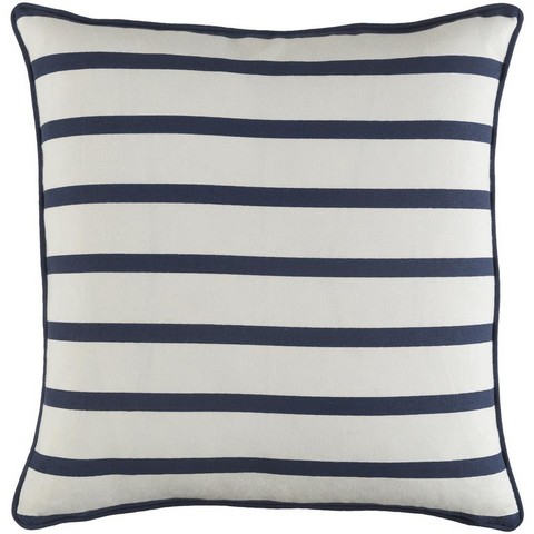 Picture of Artistic Weavers GLYP7078-1818P Glyph Mini Stripe Throw Pillow Cover & Poly Insert&#44; White & Navy