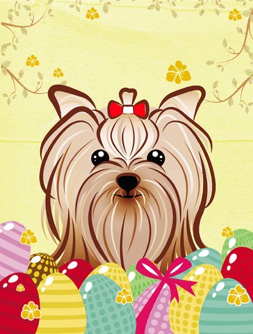 Yorkie Yorkshire Terrier Easter Egg Hunt Flag Garden