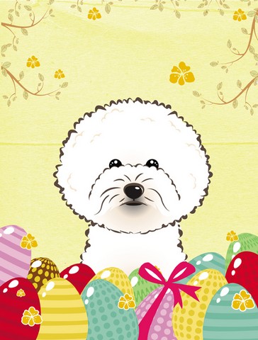 Bichon Frise Easter Egg Hunt Flag Garden