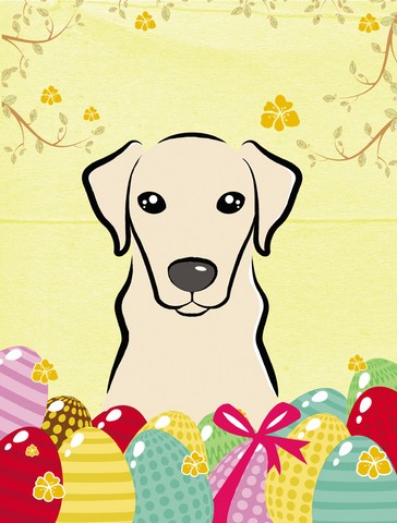 Yellow Labrador Easter Egg Hunt Flag Garden