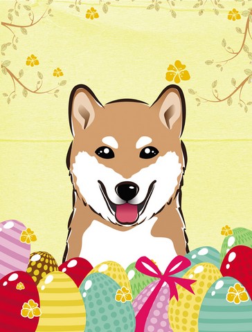 Shiba Inu Easter Egg Hunt Flag Garden