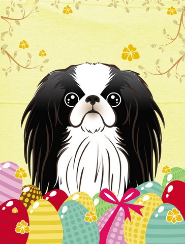 Japanese Chin Easter Egg Hunt Flag Garden