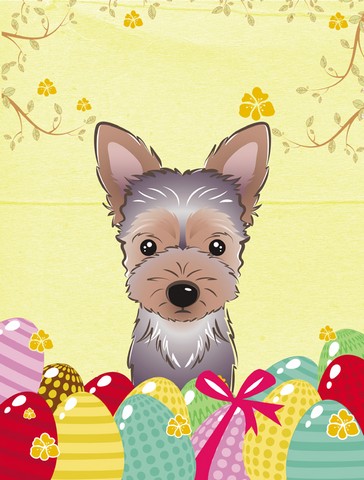 Yorkie Puppy Easter Egg Hunt Flag Garden