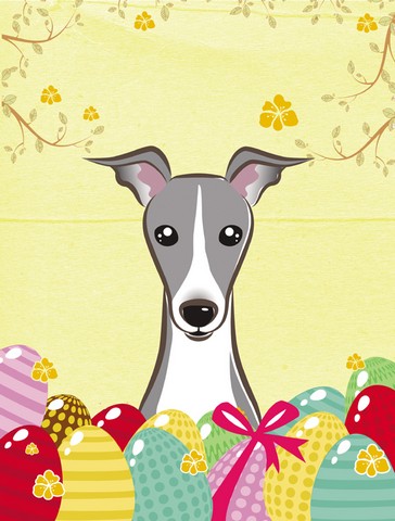 Italian Greyhound Easter Egg Hunt Flag Garden