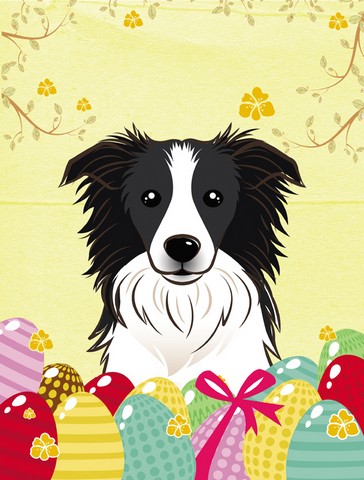 Border Collie Easter Egg Hunt Flag Garden