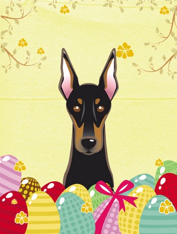 Doberman Easter Egg Hunt Flag Garden