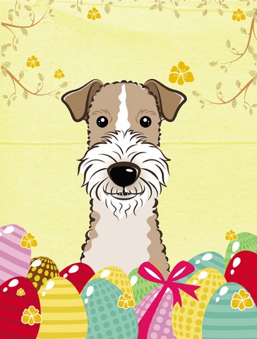 Wire Haired Fox Terrier Easter Egg Hunt Flag Garden