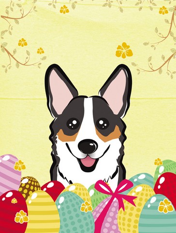 Tricolor Corgi Easter Egg Hunt Flag Garden
