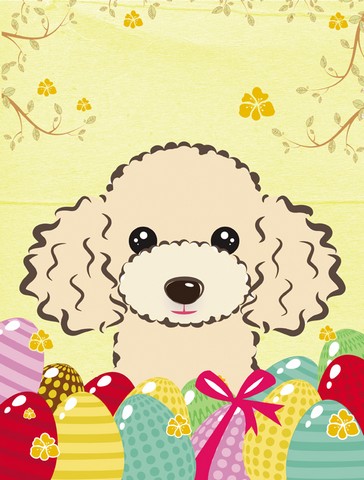 Buff Poodle Easter Egg Hunt Flag Garden