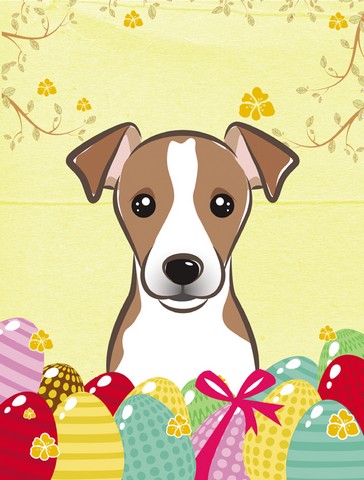 Jack Russell Terrier Easter Egg Hunt Flag Garden