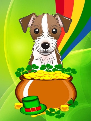 Jack Russell Terrier St. Patricks Day Flag Garden