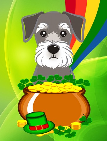 Schnauzer St. Patricks Day Flag Garden
