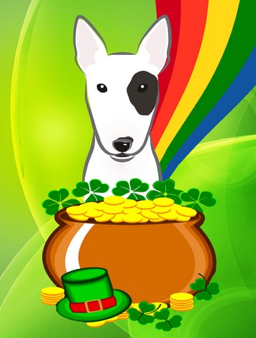 Bull Terrier St. Patricks Day Flag Garden