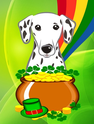Dalmatian St. Patricks Day Flag Garden