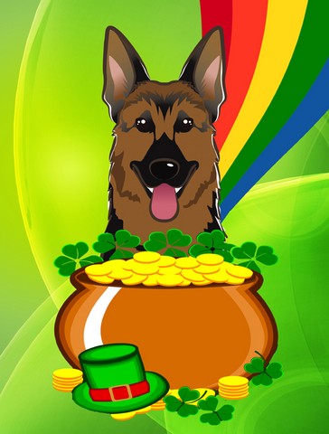 German Shepherd St. Patricks Day Flag Garden