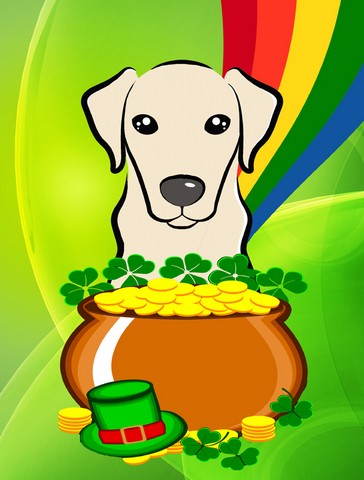 Yellow Labrador St. Patricks Day Flag Garden