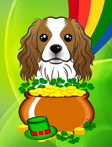 Cavalier Spaniel St. Patricks Day Flag Garden