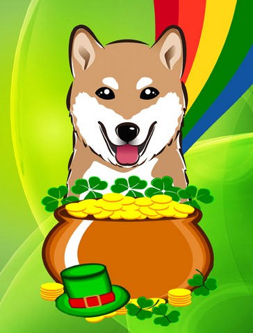 Shiba Inu St. Patricks Day Flag Garden