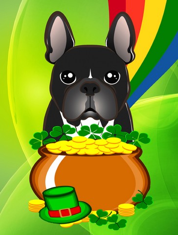 French Bulldog St. Patricks Day Flag Garden