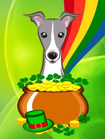 Italian Greyhound St. Patricks Day Flag Garden