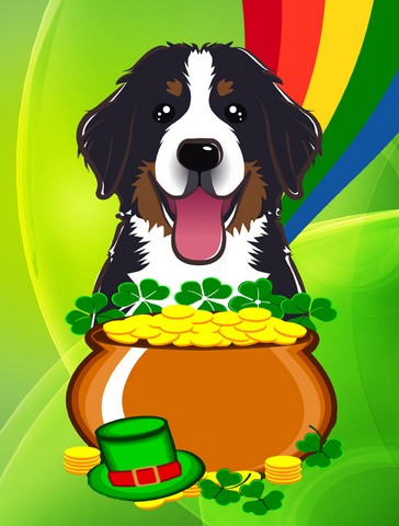 BB1981GF Bernese Mountain Dog St. Patricks Day Flag Garden