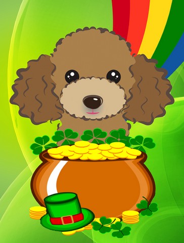 BB2000GF Chocolate Brown Poodle St. Patricks Day Flag Garden