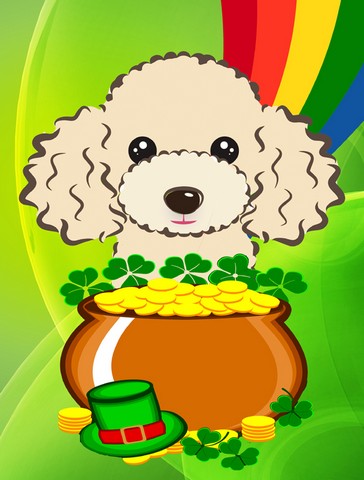 Buff Poodle St. Patricks Day Flag Garden