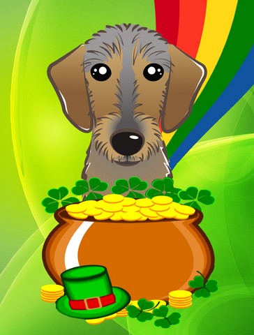 Wirehaired Dachshund St. Patricks Day Flag Garden