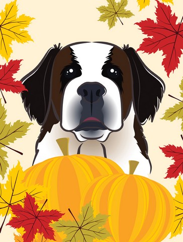 Saint Bernard Thanksgiving Flag Garden