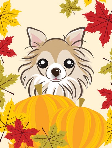Chihuahua Thanksgiving Flag Garden