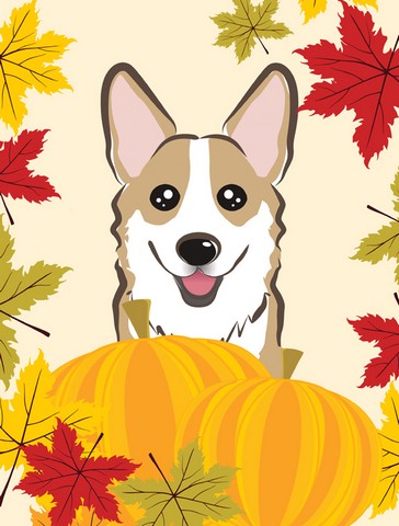 Sable Corgi Thanksgiving Flag Garden