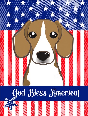 BB2169GF God Bless American Flag with Beagle Flag Garden
