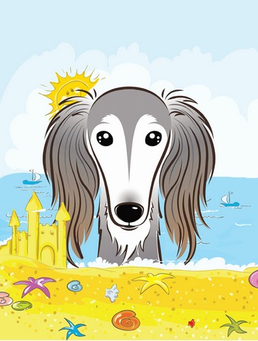 Saluki Summer Beach Canvas House Flag