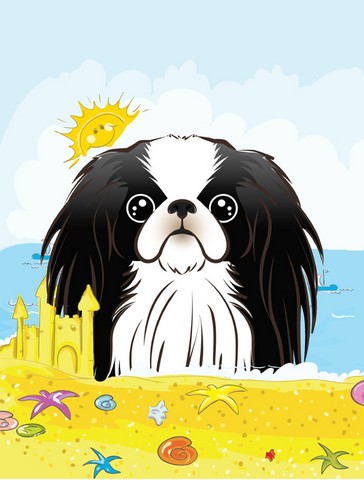 Japanese Chin Summer Beach Canvas House Flag