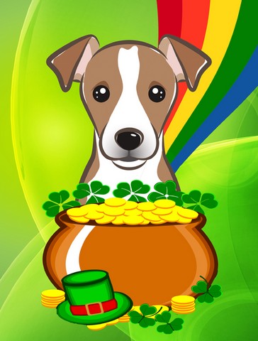 Jack Russell Terrier St. Patricks Day Flag Garden