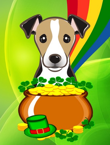 Jack Russell Terrier St. Patricks Day Flag Garden